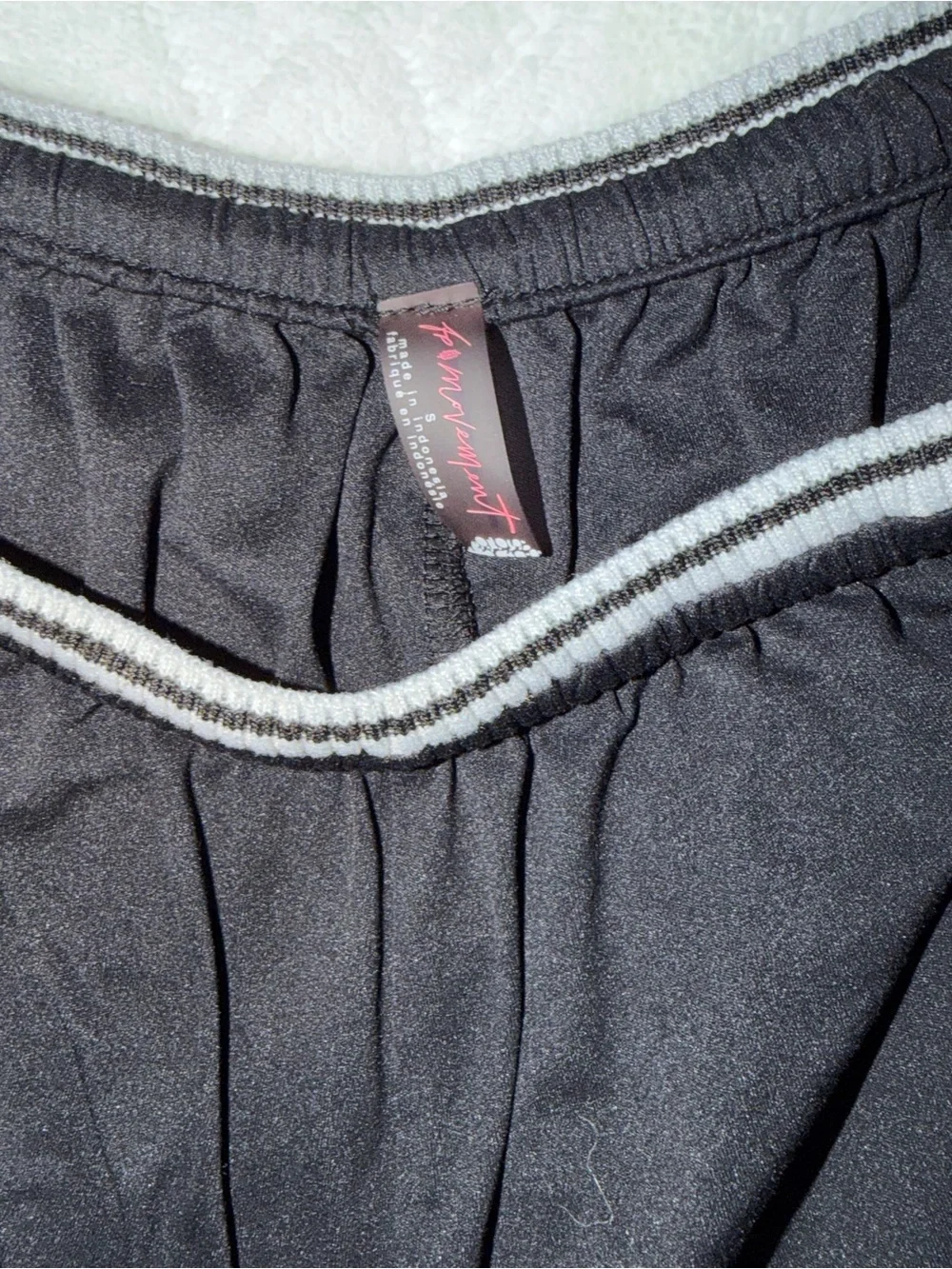 Free People Black Athletic Shorts with Teal and White Trim
